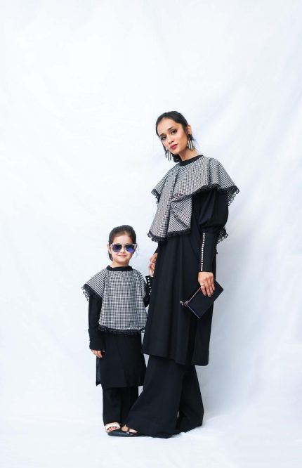 Noir Elegance Mother & Daughter Matching Co-Ord Set