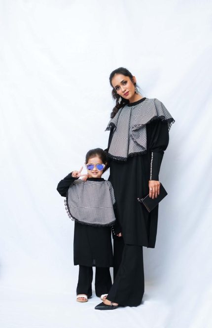 Noir Elegance Mother & Daughter Matching Co-Ord Set