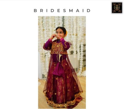 Little Birds Magenta & Gold Lehenga Choli Bridesmaid Set