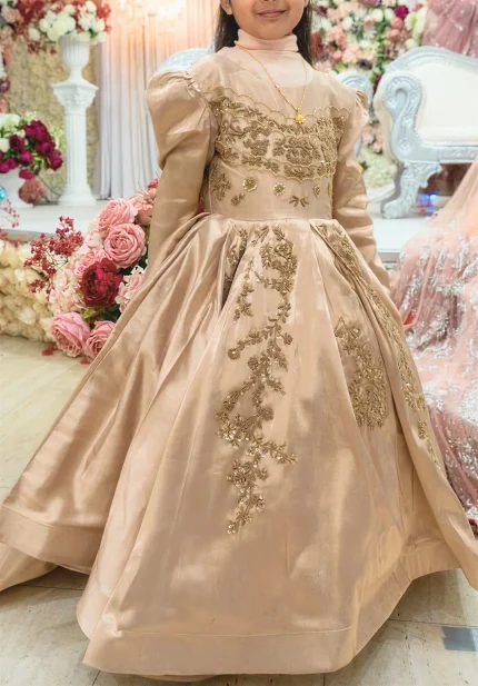 Little Birds Rose Gold Embellished Ball Gown